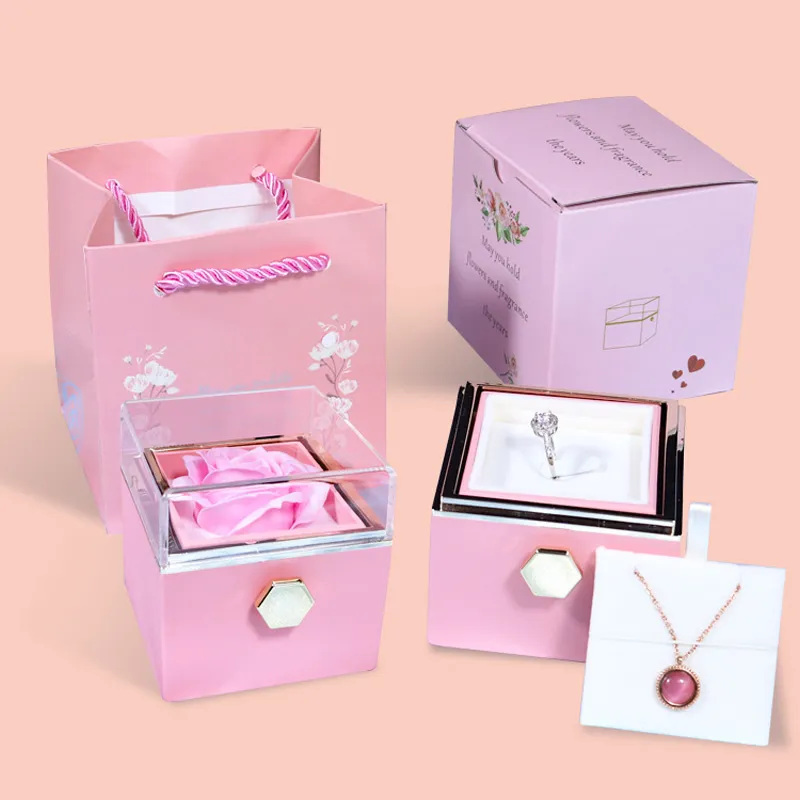 Rotating Soap Flower Rose Gift Box Creative 8