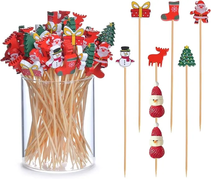 100 Pack Christmas Decoration Toothpicks For 1