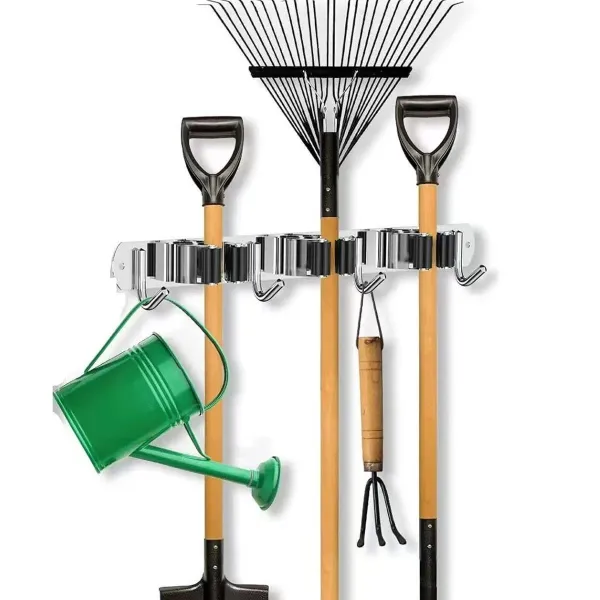 Wall Mounted Broom Mop Holder Organizer Rack