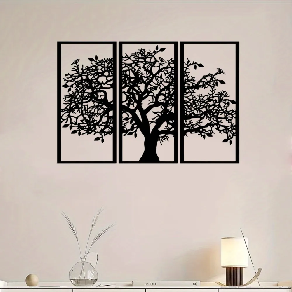 3-Piece Tree Of Life Metal Wall Art Decor 6