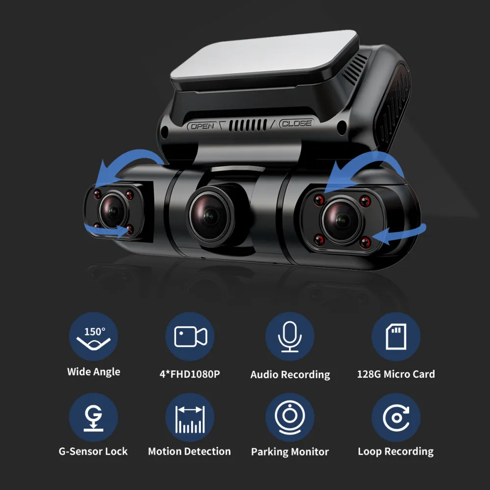 4-Channel 360u00b0 Dash Cam with GPS 3