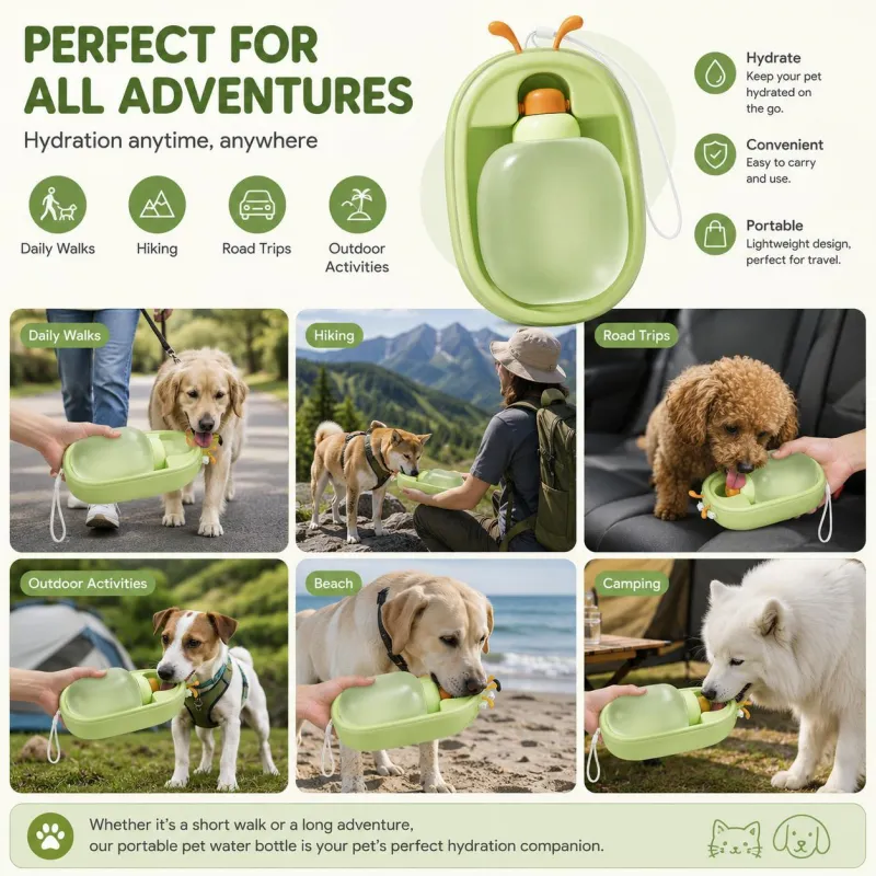 Portable Pet Water Bottle With Cute Antlers 5