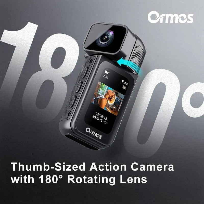 Ormos Mini Action Camera With 180 Degree 6