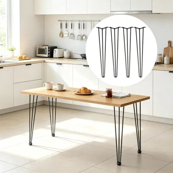 Set Of 4 Black Hairpin Table Legs 5