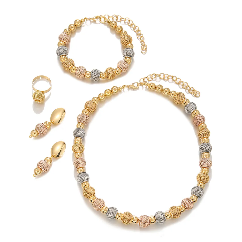 Fashionable Metallic Beaded Necklaces Two 3