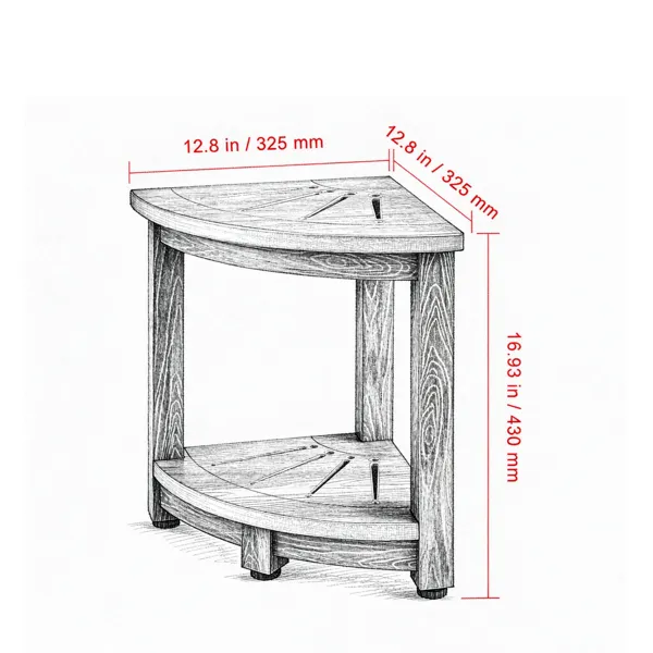 Corner Shower Bench 16.5inch Height 12.8inch 4