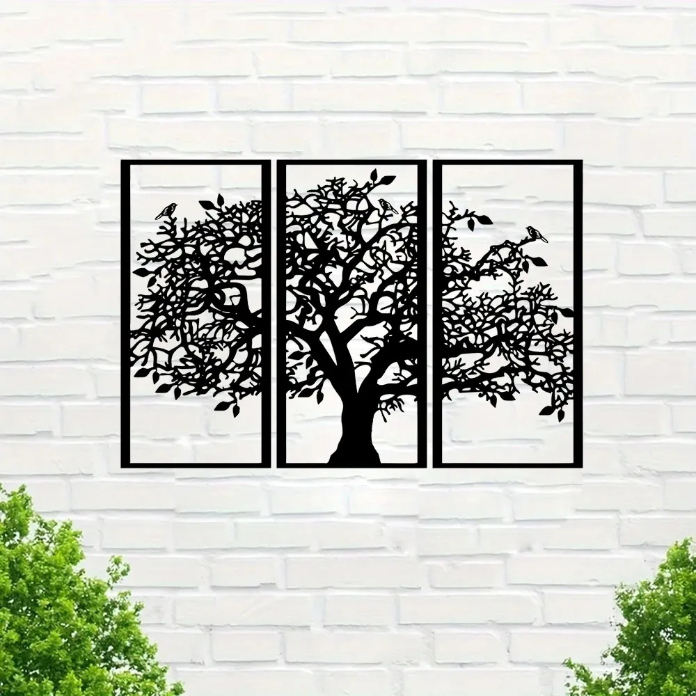 3-Piece Tree Of Life Metal Wall Art Decor 4