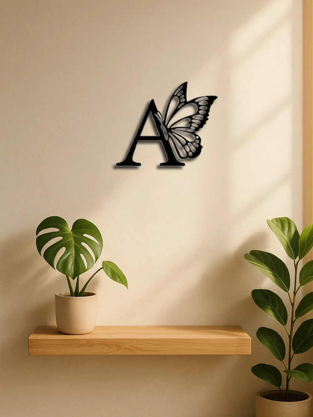 Butterfly & Monogram Metal Wall Art Sign 6