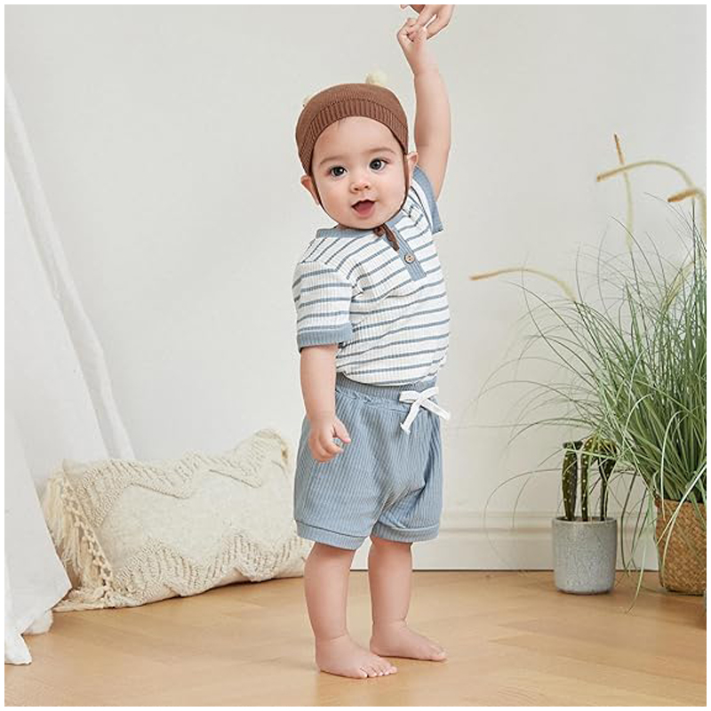 Baby Boy Summer Clothes Button Short Sleeve