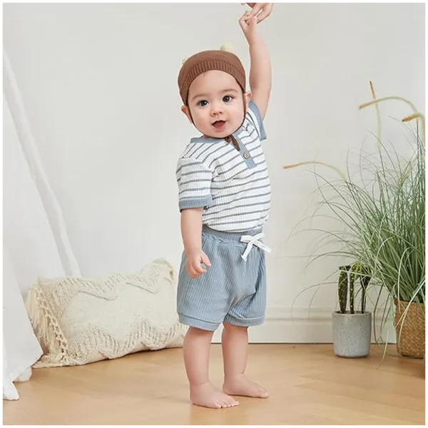 Baby Boy Summer Clothes Button Short Sleeve