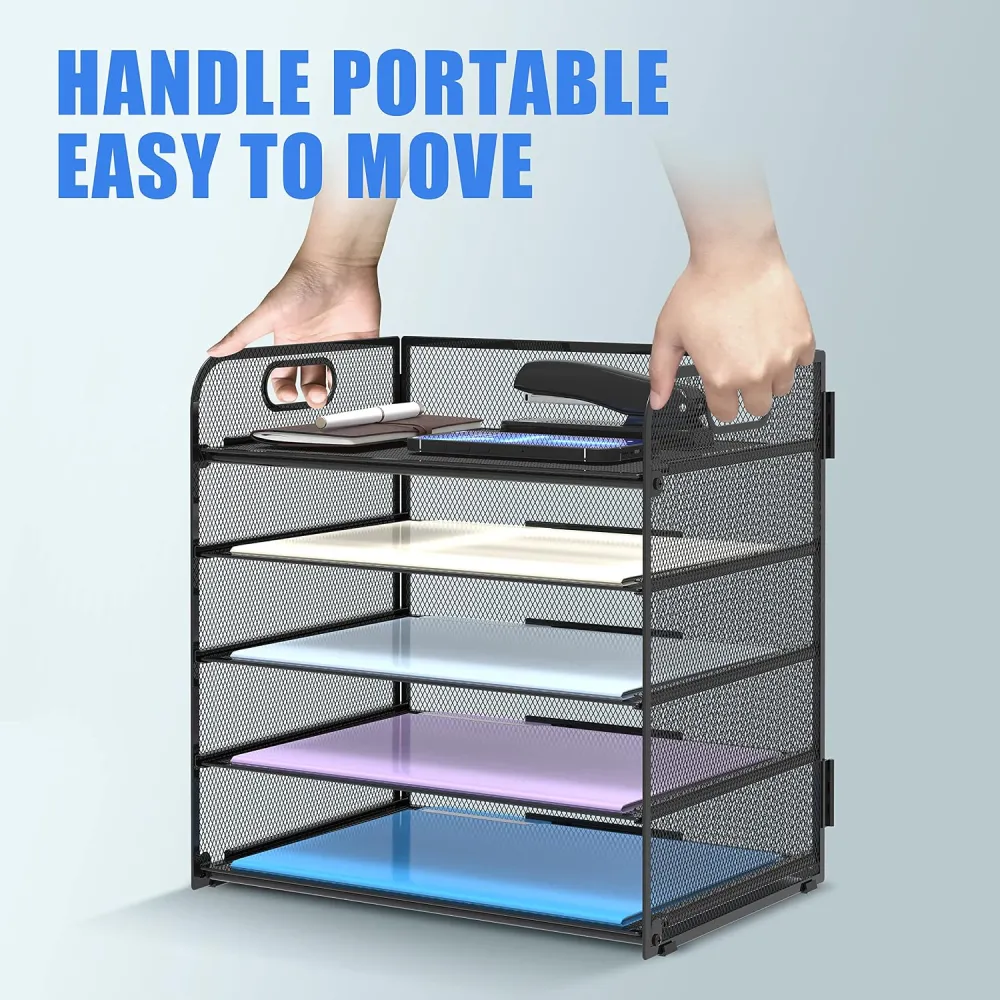 5 Tier Paper Organizer Letter Tray With 6