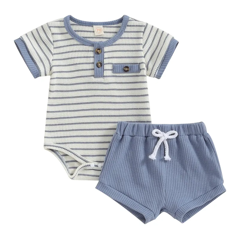 Baby Boy Summer Clothes Button Short Sleeve 3