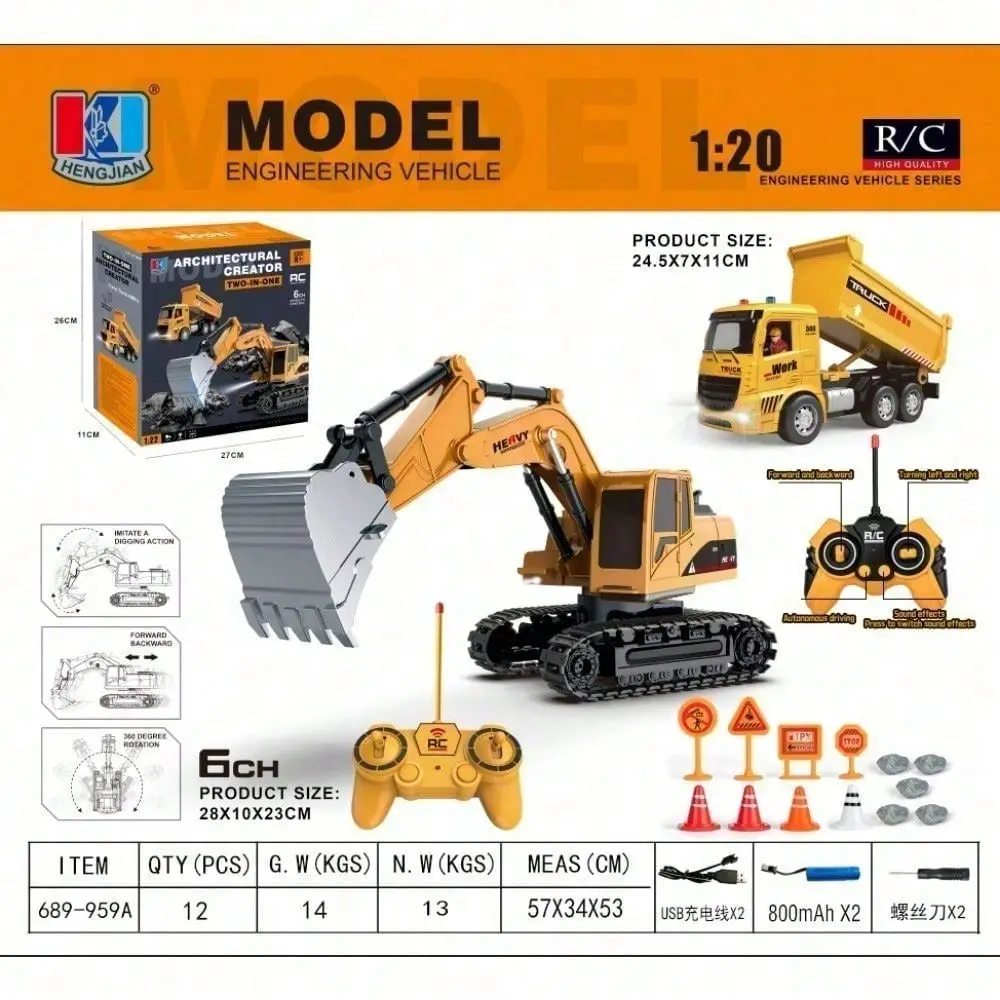 RC Dump Truck And Excavator Set 10