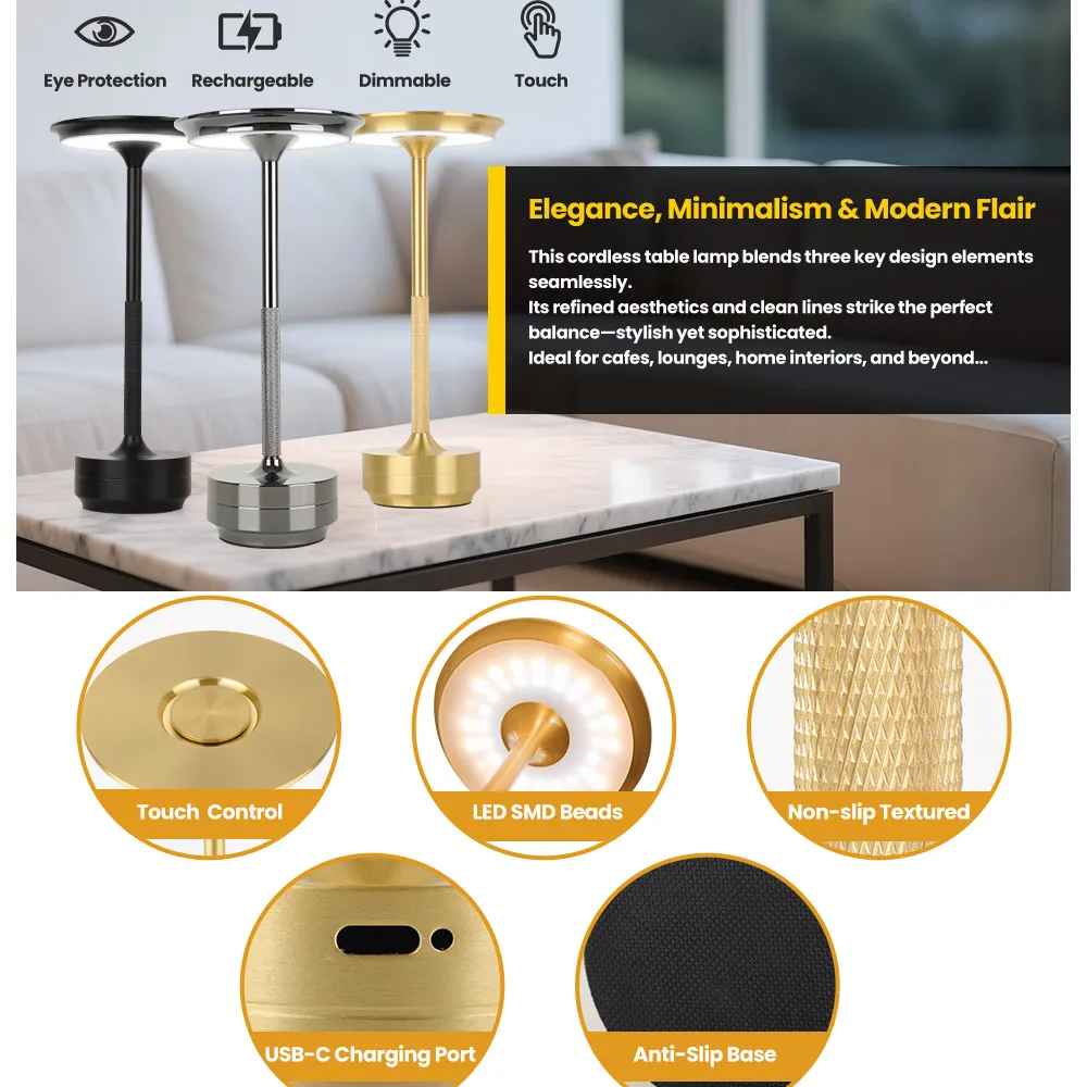 Rechargeable Cordless Table Lamp — 2 Pack 6