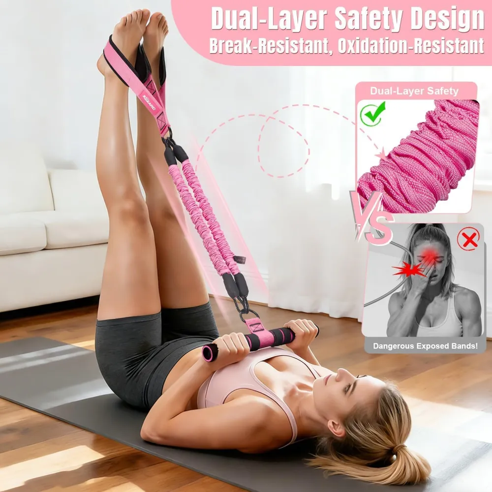 3 Tube Sit Up Resistance Bands With Handles 5