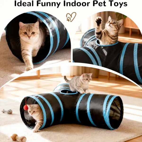 Pet Cat Tunnel Tube Toys 3 Way Collapsible
