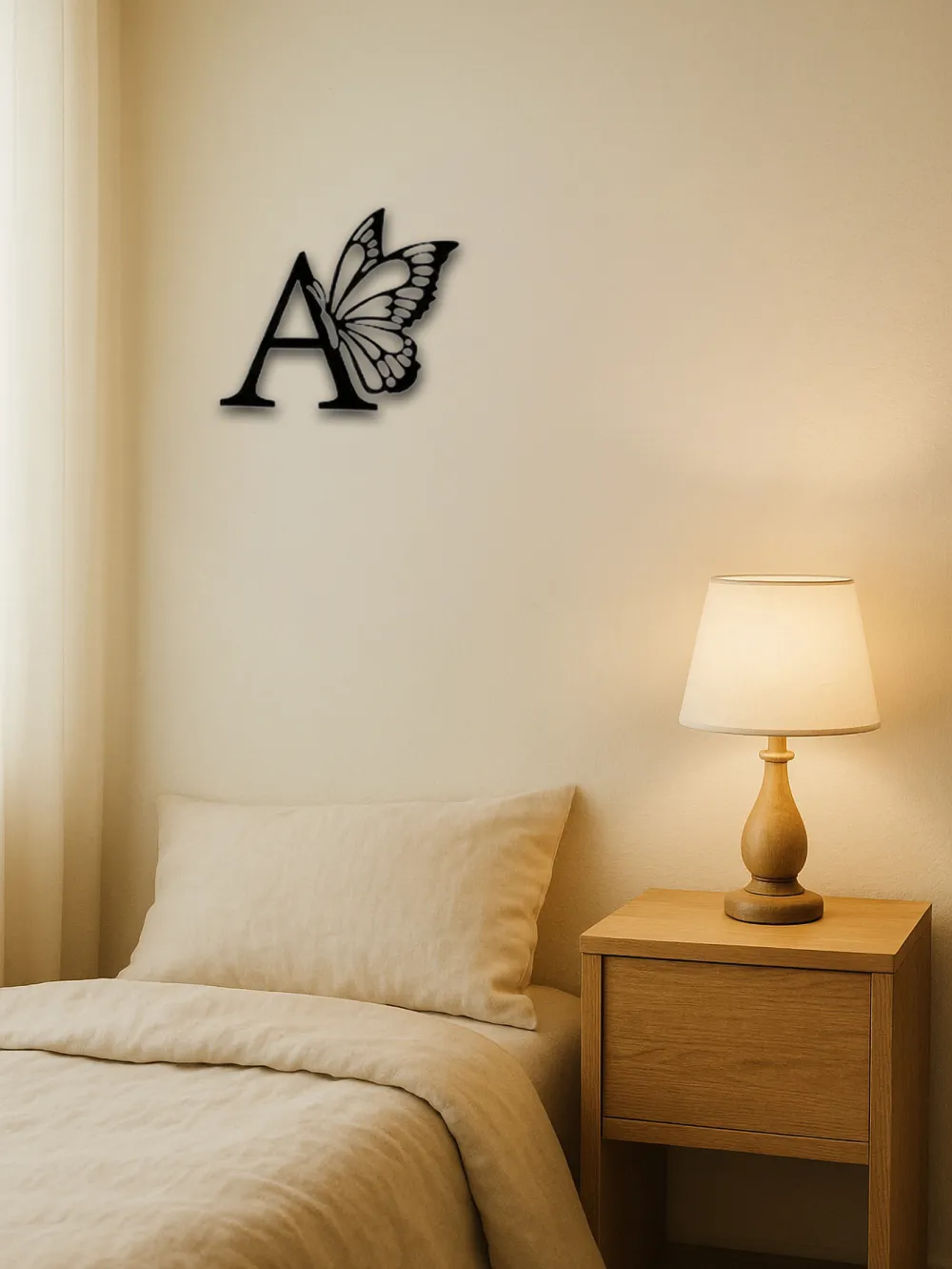 Butterfly & Monogram Metal Wall Art Sign 2