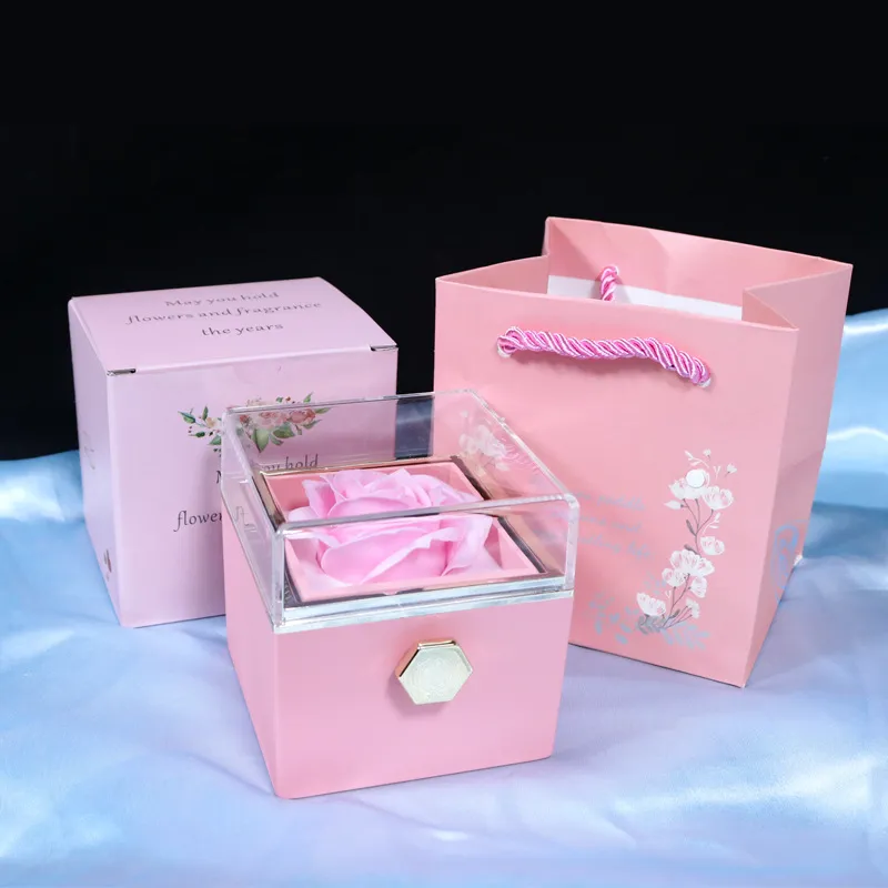 Rotating Soap Flower Rose Gift Box Creative 23