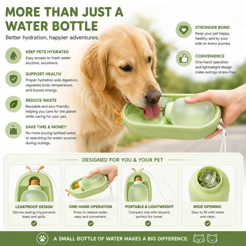 Portable Pet Water Bottle With Cute Antlers 6