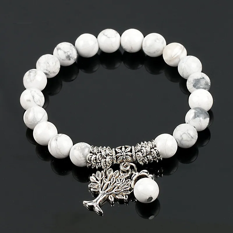 Vintage Frosted White Pine Bead Bracelet 4