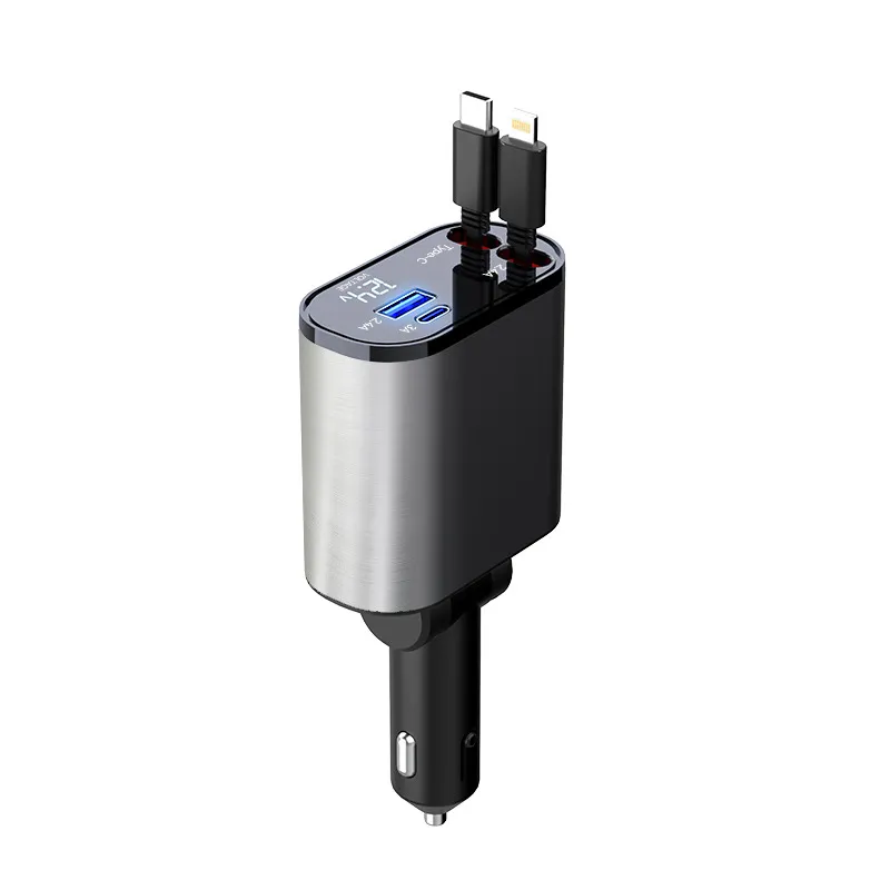 Metal Car Charger 100W Super Fast Charging 4