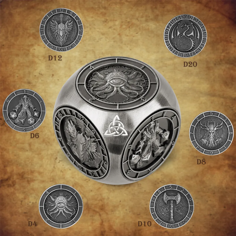 6-pack DND Dice Wheel Gift Box Set 7