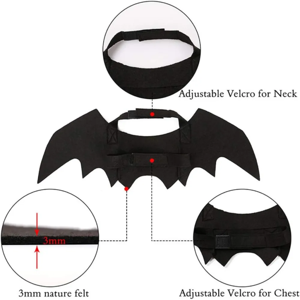Pet Cat Bat Wings For Halloween Party 2