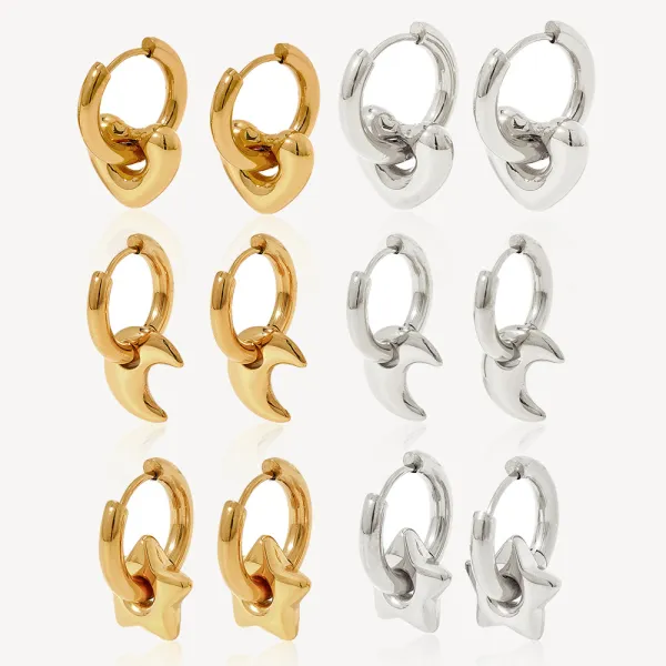 XINGX Earrings Stainless Steel Glossy Earrings