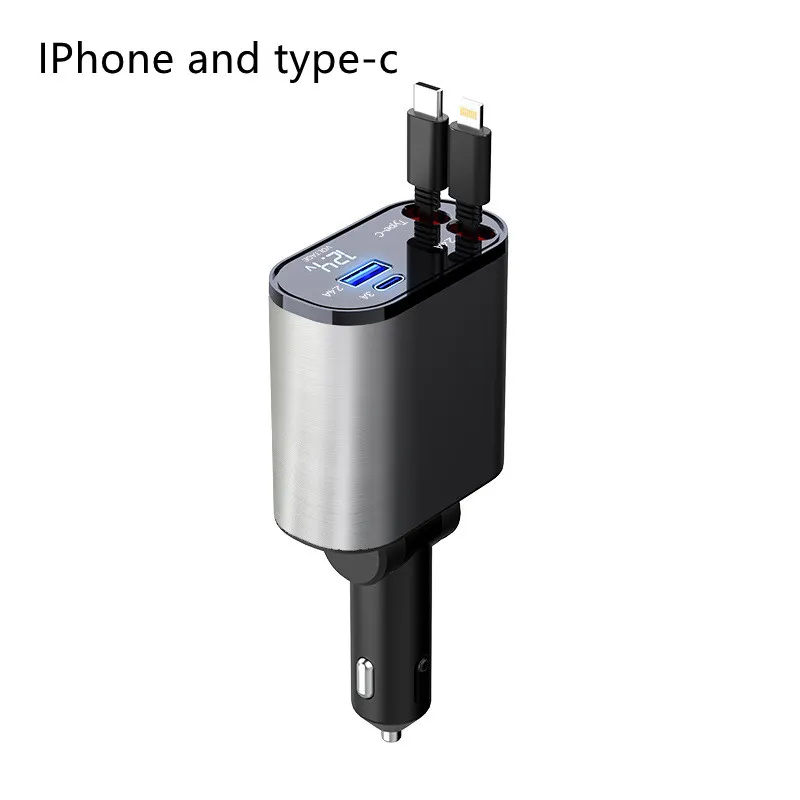 Metal Car Charger 100W Super Fast Charging 3
